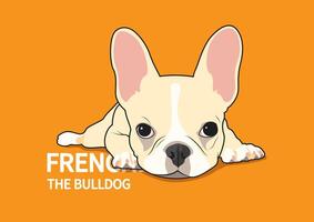 Cute French Bulldog on His Bed vector
