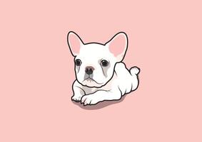 Adorable Frenchie Puppy in Relaxing Mood vector