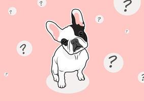 French bulldog and his stunned face vector