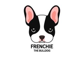 Adorable Full-Color French Bulldog Face vector