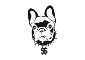 Cute French Bulldog in Hip Hop Gangster Style vector