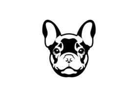 Cute French Bulldog in Black and White Logo Symbol vector