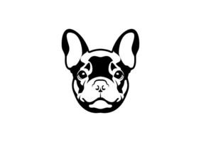 Cute French Bulldog in Black and White Logo Symbol vector