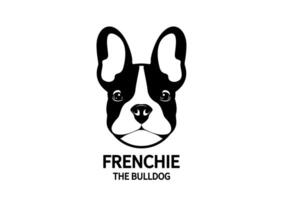 Adorable Black and White  French Bulldog Face vector