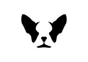 francés buldog logo en negro y blanco vector