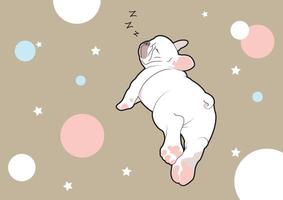 French Bulldog Sleeping Universe, designed with a flat color style vector