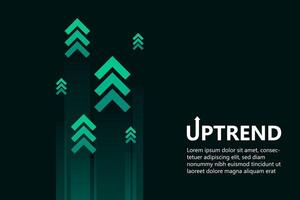 Rise Moving Digital Green Arrows in Uptrend vector