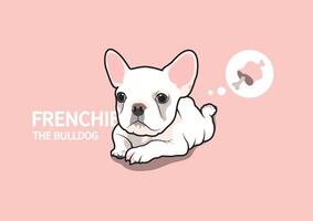 Adorable Frenchie Puppy in Relaxing Mood vector