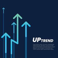 tendencia alcista flecha líneas resumen antecedentes. un grupo de digital verde flechas creciente en el antecedentes muestra sentimientos de exponencial crecimiento, rápido, motivación, y más positivo significado. vector