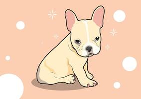 Cute French Bulldog Puppy feels Sleepy vector