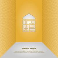 islamic greeting card ramadan kareem luxury background with ornament for islamic party vector