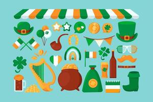 Vector Cartoon Happy Patrick's Day Set