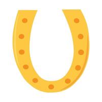 Golden Lucky Horseshoe Symbol Of Good Luck vector