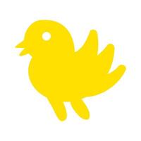 Silhouette Of Ringing Spring Sparrow Bird Icon vector