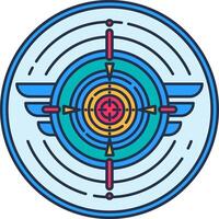 Sport Badge Round Concentric Target For Shooting vector