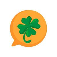 Four Leaf Clover Symbol Of Good Luck Icon In Bubble Chat vector