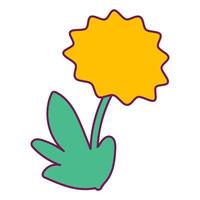 amarillo floreciente diente de león flor icono vector