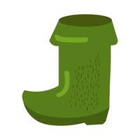 High Green Boot With Curved Toe Holiday Costume vector