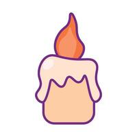 Burning Church Wax Candle Icon vector