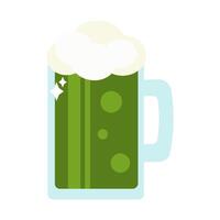 Glass Goblet With Handle Filled With Green Ale vector