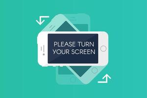 Smartphone Screen Turning Visual Instruction vector