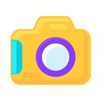 Yellow Slr Camera Professional Camera With Lens vector