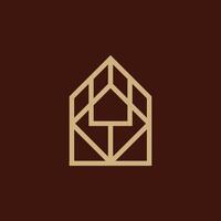 elegant abstract house outline logo vector