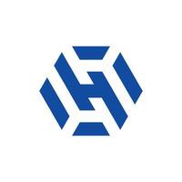 letra h diamante tecnología logo vector
