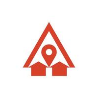top arrow pin location house logo vector