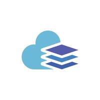 cloud document stack data logo vector