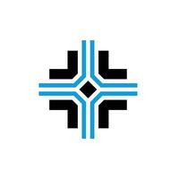 abstract modern medical cross tech logo vector