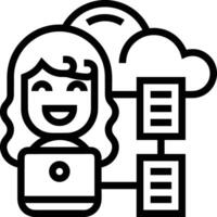 Cloud icon symbol vector image. Illustration of the hosting storage design image