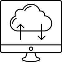 Cloud icon symbol vector image. Illustration of the hosting storage design image