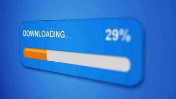 Loading buffer progress bar. White download interface. video