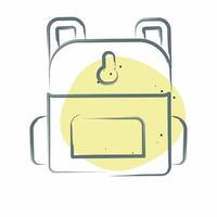 Icon Back Pack. related to Skating symbol. Color Spot Style. simple design illustration vector