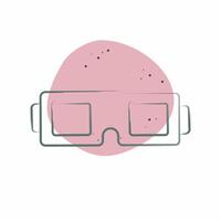 icono 3d lentes. relacionado a entretenimiento símbolo. color Mancha estilo. sencillo diseño ilustración vector