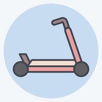 icono patada scooter. relacionado a Patinaje símbolo. color compañero estilo. sencillo diseño ilustración vector