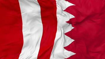 Bahrain vs Peru Flags Together Seamless Looping Background, Looped Bump Texture Cloth Waving Slow Motion, 3D Rendering video