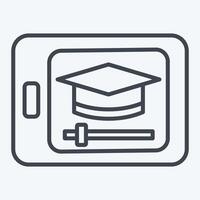 Icon Video Tutorial. related to Learning symbol. line style. simple design illustration vector