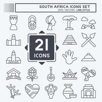 Icon Set South Africa. related to Education symbol. line style. simple design illustration vector