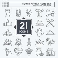 Icon Set South Africa. related to Education symbol. line style. simple design illustration vector