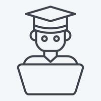 Icon Student Work. related to Learning symbol. line style. simple design illustration vector