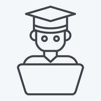 Icon Student Work. related to Learning symbol. line style. simple design illustration vector