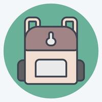 Icon Back Pack. related to Skating symbol. color mate style. simple design illustration vector