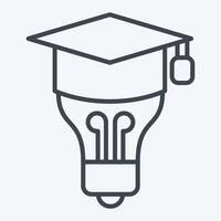 Icon Graduation Idea. related to Learning symbol. line style. simple design illustration vector