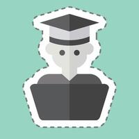 Sticker line cut Student Work. related to Learning symbol. simple design illustration vector