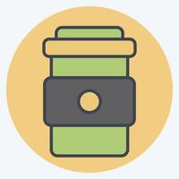 Icon Coffee Cup. related to Skating symbol. color mate style. simple design illustration vector