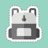 Sticker line cut Back Pack. related to Skating symbol. simple design illustration vector