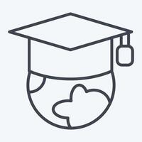 Icon Global Education. related to Learning symbol. line style. simple design illustration vector