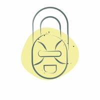 Icon African Mask. related to South Africa symbol. Color Spot Style. simple design illustration vector